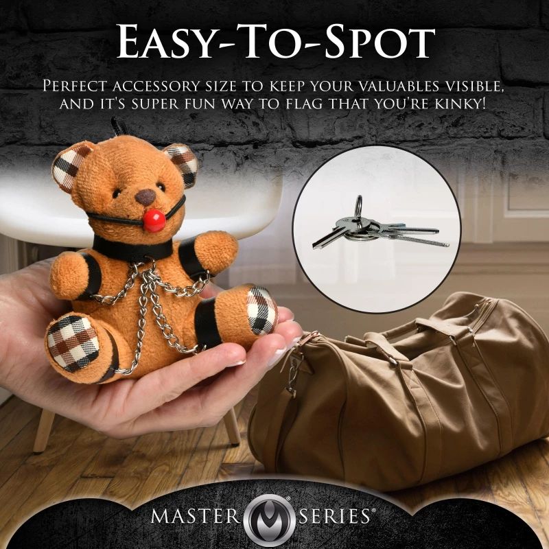 GAGGED TEDDY BEAR KEYCHAIN