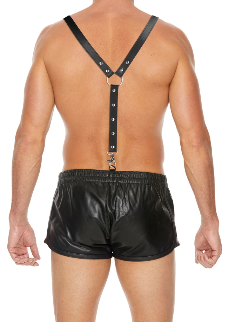 Ouch Split Leather Suspenders for Men