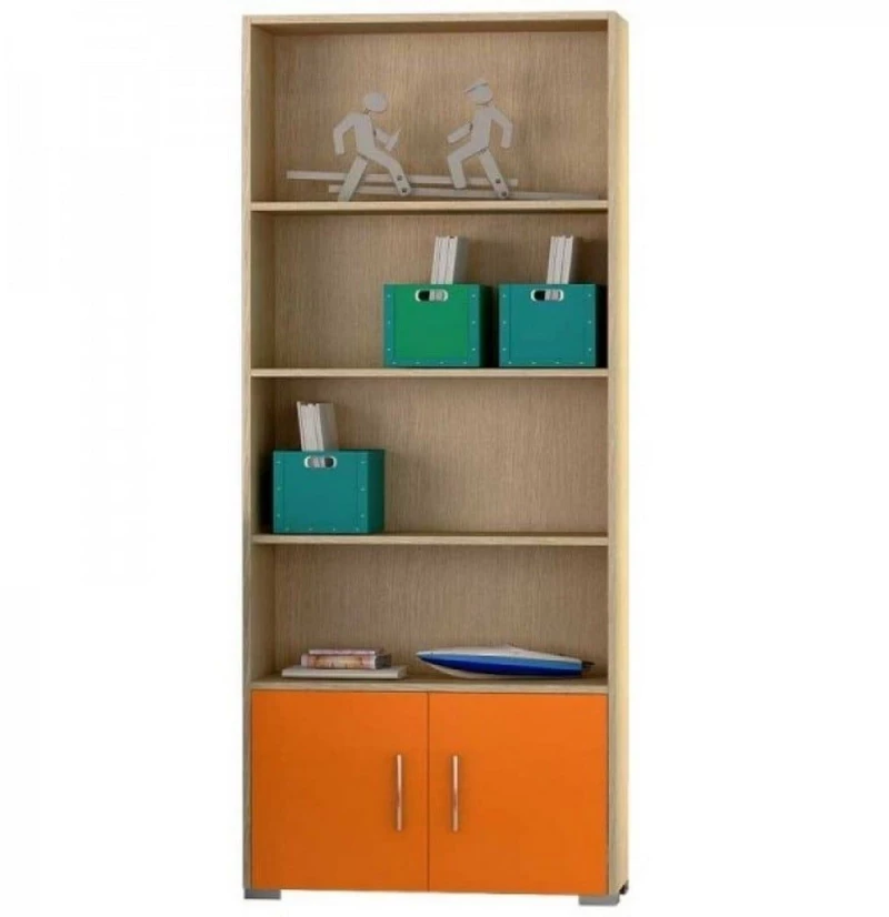 Βιβλιοθήκη Παιδική Νο. 12 75x180x30 Oak-Orange Μελαμίνη