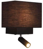 Φωτιστικό Τοίχου - Απλίκα Με Σποτ Led H59 Black Μέταλλο,Ύφασμα