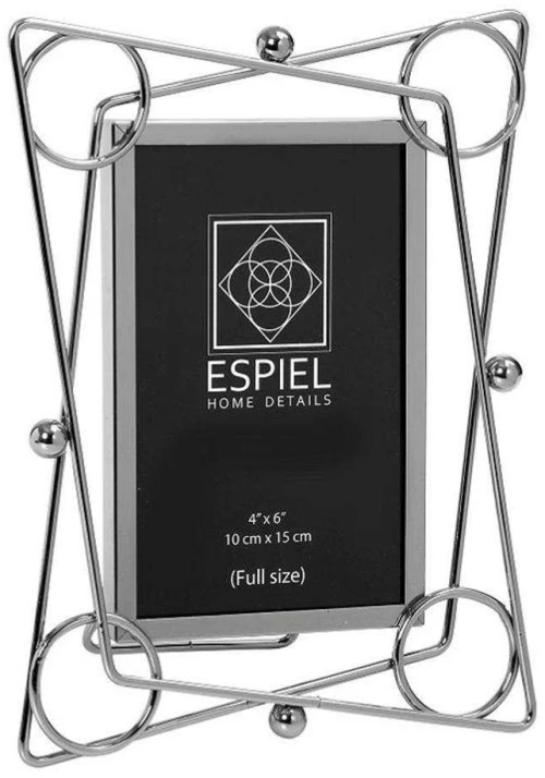 Κορνίζα Επιτραπέζια Μεταλλική FAM401 10x15cm Silver Espiel Μέταλλο