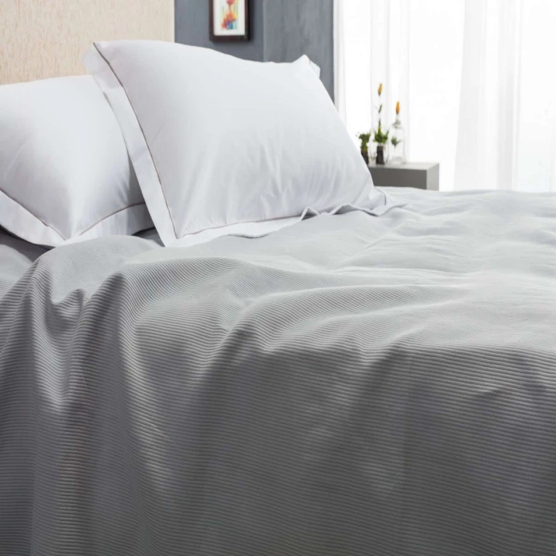 Κουβέρτα 1061 Πικέ Grey Vesta Home Μονό 170x250cm 100% Βαμβάκι
