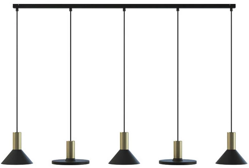 Φωτιστικό Οροφής - Ράγα Hermanos 8032 5xGU10 max 10W Black-Solid Brass Nowodvorski Μέταλλο