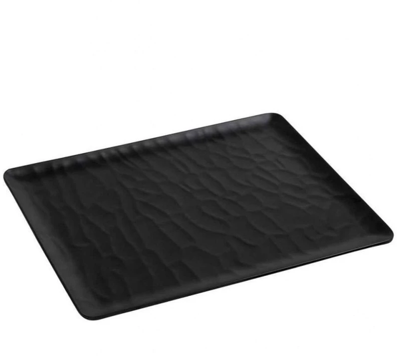 Πιατέλα Σερβιρίσματος MLB535K24-6 Wavy Matte 32,5x26,5cm Black Espiel Μελαμίνη
