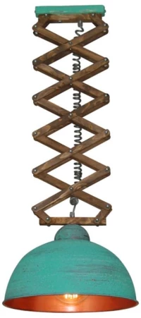 Φωτιστικό Οροφής Κρεμαστό Up-Down Worn 77-3094 38x100cm E27 60W Copper-Green Cement Homelighting Μέταλλο