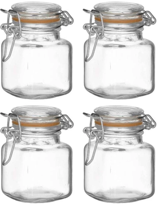 Βάζο Αποθήκευσης (Σετ 4Τμχ) 6-60-560-0188 5x5x8cm Clear Click Γυαλί