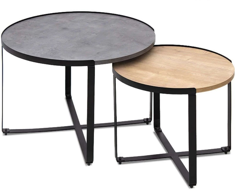 Ζιγκόν Davis (Σετ 2Τμχ) 0128609 70x69x46/50x49x41cm Anthracite-Sonoma