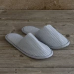 Παντόφλες Ξενοδοχείου Πικέ Eva Sole Grey 100% Βαμβάκι One Size 100% Βαμβάκι