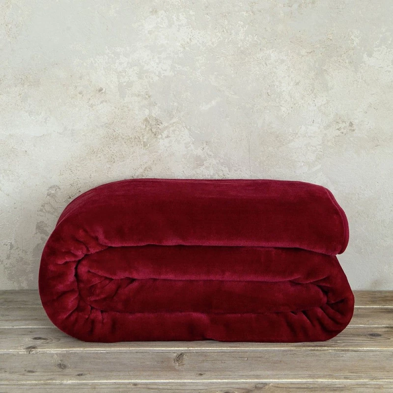Κουβέρτα Βελουτέ Coperta Red Nima Υπέρδιπλο 220x240cm Πολυέστερ