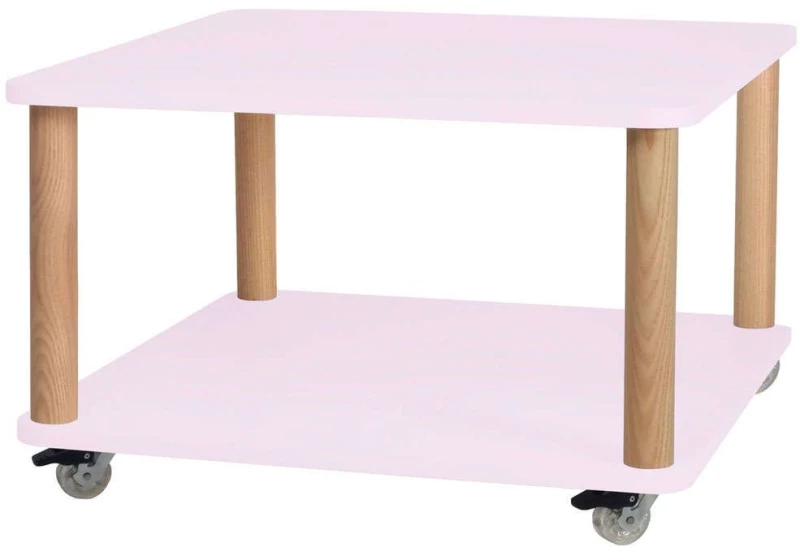 Τραπεζάκι Βοηθητικό Τροχήλατο Ashme ASHMEROLLST9 64x64x42,5cm Pink