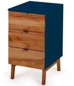 Συρταριέρα Γραφείου Luka 3 LUKADOAK15 41x50x75cm Oak-Navy Blue