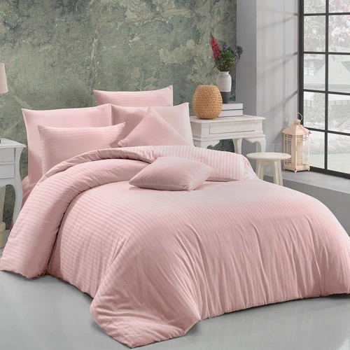 Σεντόνια Next 3194 Satin Stripe (Σετ 4τμχ) Powder Nexttoo Υπέρδιπλο 240x260cm 100% Βαμβάκι