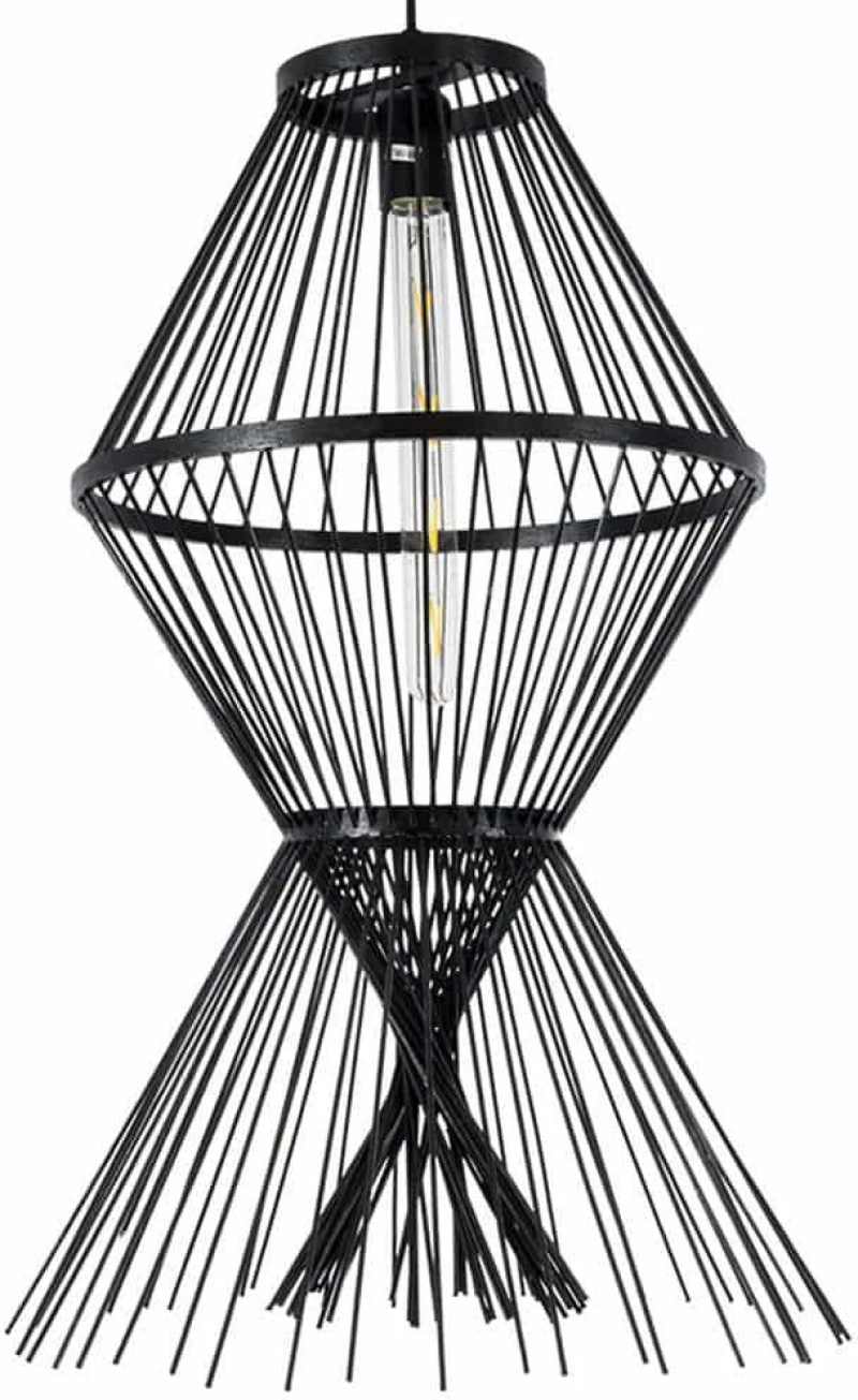 Φωτιστικό Οροφής Yoshi Boho 01929 Φ35x60cm 1xE27 Black GloboStar