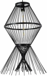 Φωτιστικό Οροφής Yoshi Boho 01929 Φ35x60cm 1xE27 Black GloboStar