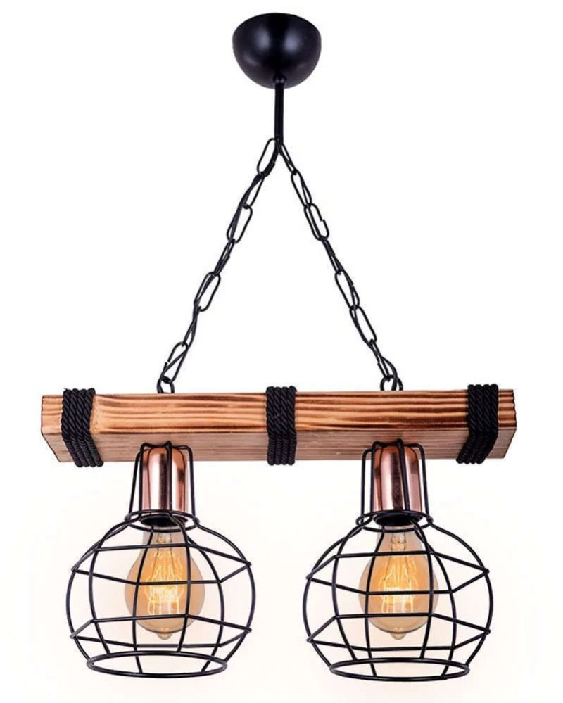 Φωτιστικό Οροφής - Ράγα PWL-1033 40x15x60cm 2xΕ27 Walnut-Black