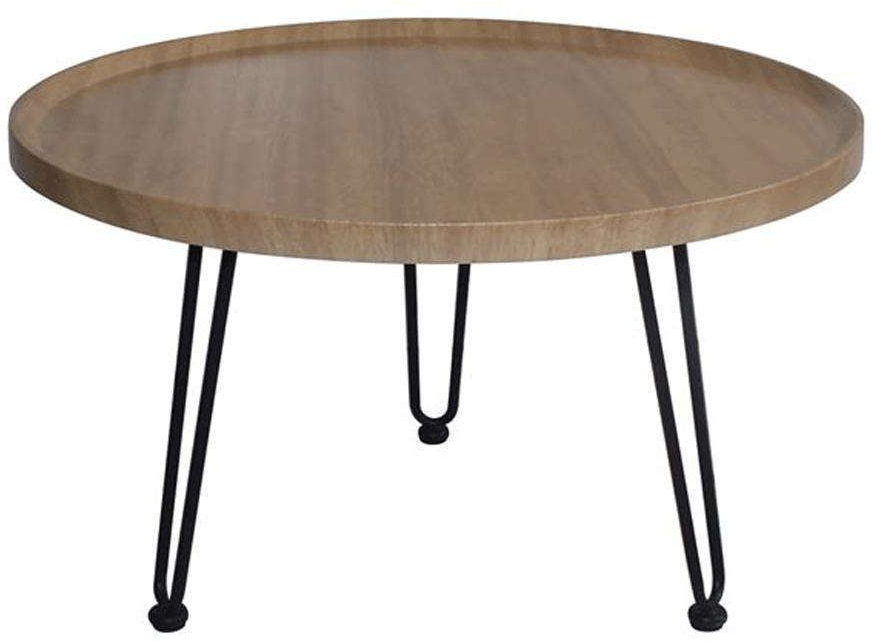 Τραπεζάκι Σαλονιού Matrix ΕΜ963,1 Φ76x45cm Natural-Black