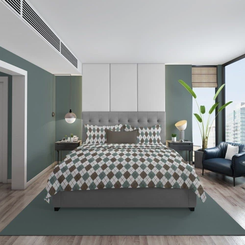 Σεντόνια Diamond 329 (Σετ 3τμχ) Petrol DimCol Μονό 160x240cm 100% Βαμβακερή Φανέλα