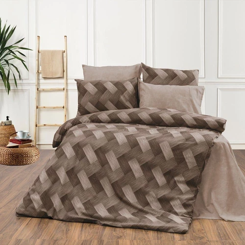 Παπλωματοθήκη Αλκμήνη 451 Beige DimCol Μονό 160x240cm Βαμβάκι-Πολυέστερ