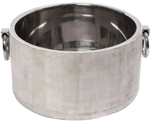 Σαμπανιέρα GET424 Φ47x20cm Silver-White Espiel Ανοξείδωτο,Ξύλο