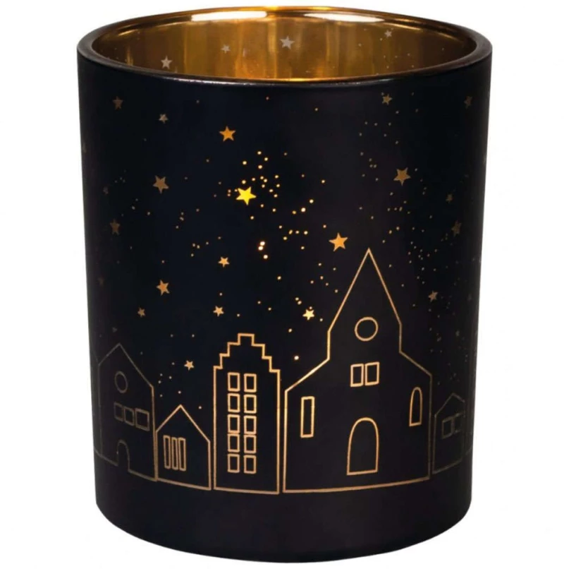 Βάση Ρεσώ Lighttown RD0092206 Φ8,5x10cm Black Raeder Γυαλί