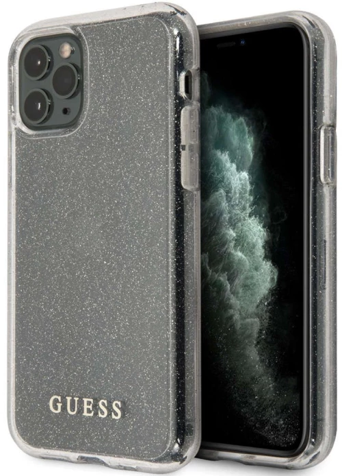 Θήκη Προστασίας iPhone 11 Pro "Glitter Collection" GUHCN58PCGLSI Clear-Glitter Silver Guess