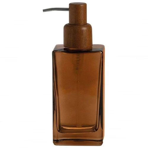 Δοχείο Κρεμοσάπουνου AH-BA73064 7x7x19,5cm Brown Andrea House Γυαλί