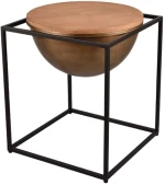 Τραπεζάκι Βοηθητικό Celina 2220130 42x42x47,5cm Bronze-Black Mirrors & More