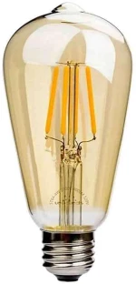 LED Λάμπα E27 6W 220V 1000LM Θερμό Λευκό Filament σε Σχήμα Αχλάδι Dimmable ST64