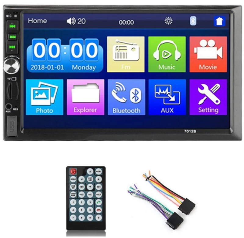 Ηχοσύστημα Αυτοκινήτου 2 DIN Bluetooth, 2 x USB, AUX, FM με Οθόνη Αφής 7" 12V 4x60W 7012B
