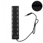 USB Hub 3.0 με 7 Θύρες USB-A και διακόπτες Treqa USB-7 Μαύρο