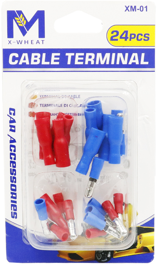 Σετ Ακροδέκτες Καλωδίων με Μόνωση Αρσενικό - Θηλυκό 24τμχ XM-W10598