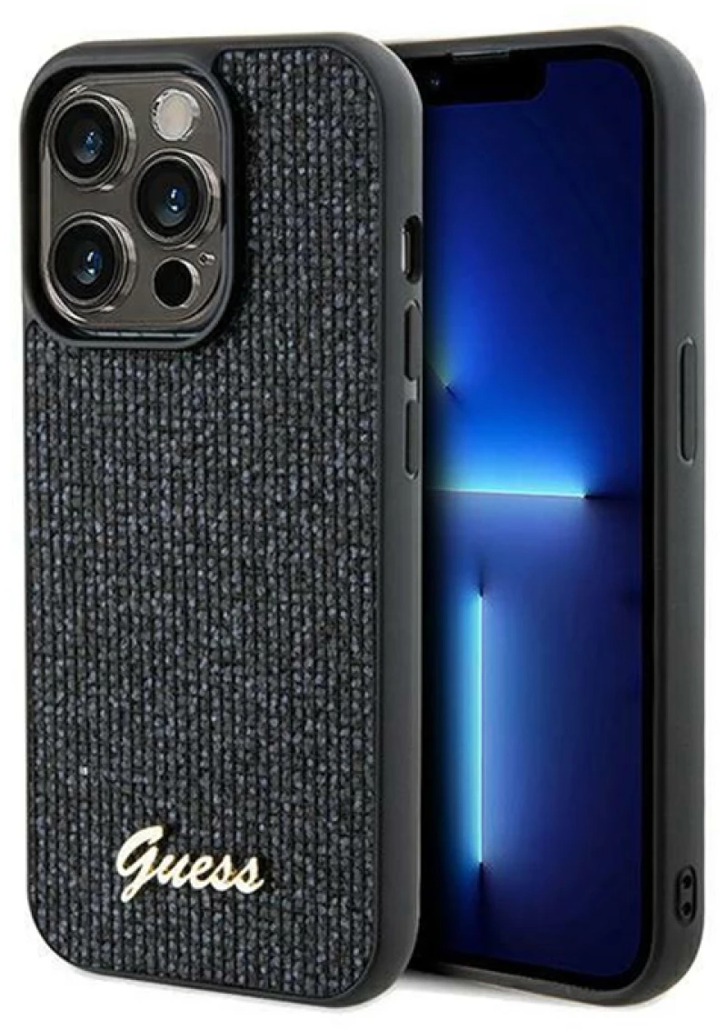 Guess Disco Metal Script - Case for iPhone 14 Pro Max (black)