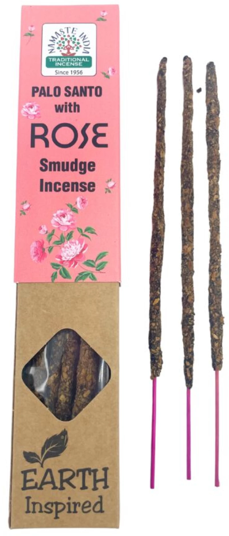 Θυμίαμα Palo Santo με Τριαντάφυλλο Earth Inspired Smudge Incense Rose (10τμχ)