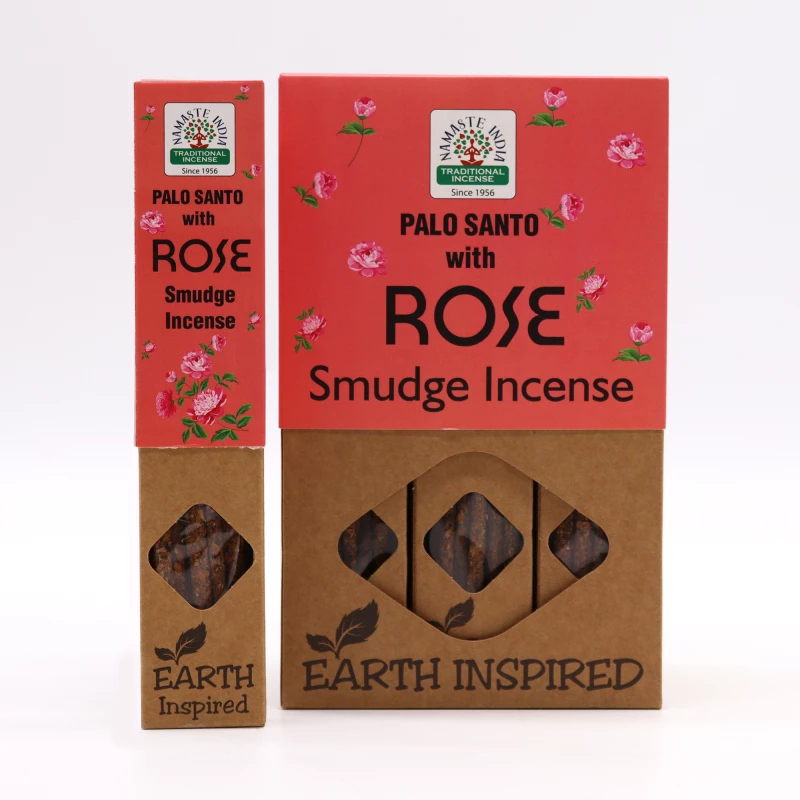 Θυμίαμα Palo Santo με Τριαντάφυλλο Earth Inspired Smudge Incense Rose (10τμχ)