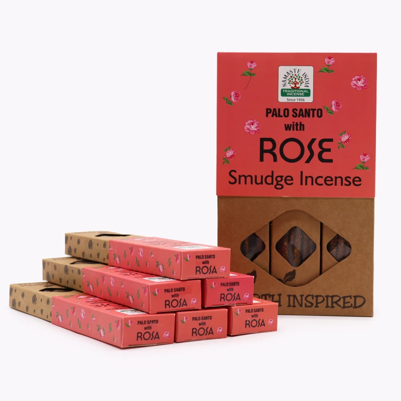 Θυμίαμα Palo Santo με Τριαντάφυλλο Earth Inspired Smudge Incense Rose (10τμχ)