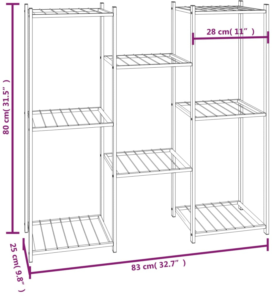 ΒΑΣΗ ΛΟΥΛΟΥΔΙΩΝ ΜΑΥΡΗ 83 X 25 X 80 ΕΚ. ΣΙΔΕΡΕΝΙΑ 343127