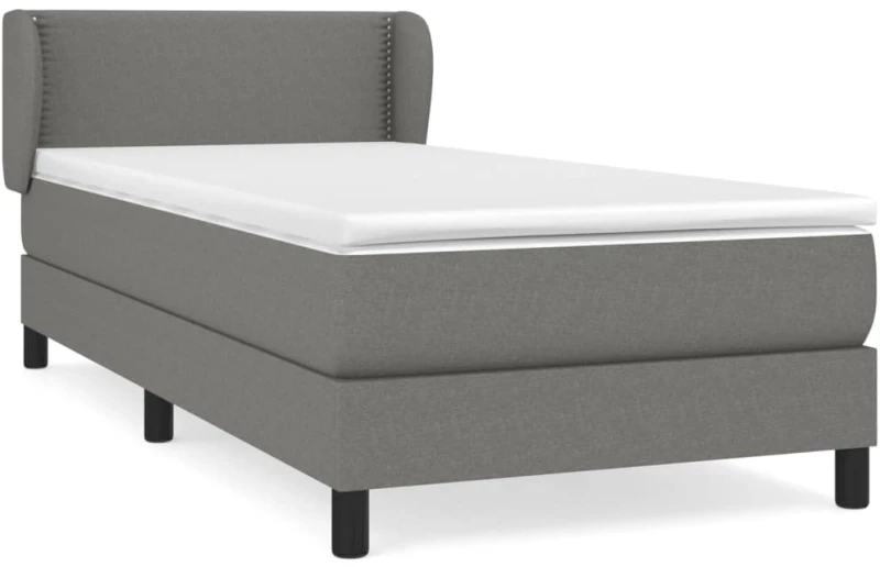ΚΡΕΒΑΤΙ BOXSPRING ΜΕ ΣΤΡΩΜΑ ΣΚΟΥΡΟ ΓΚΡΙ 90X200 ΕΚ. ΥΦΑΣΜΑΤΙΝΟ 3126134