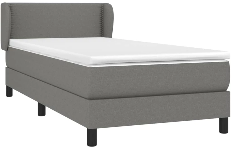 ΚΡΕΒΑΤΙ BOXSPRING ΜΕ ΣΤΡΩΜΑ ΣΚΟΥΡΟ ΓΚΡΙ 90X200 ΕΚ. ΥΦΑΣΜΑΤΙΝΟ 3126134