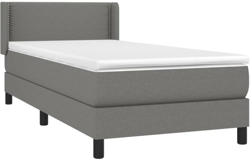 ΚΡΕΒΑΤΙ BOXSPRING ΜΕ ΣΤΡΩΜΑ ΣΚΟΥΡΟ ΓΚΡΙ 90X200 ΕΚ. ΥΦΑΣΜΑΤΙΝΟ 3129602