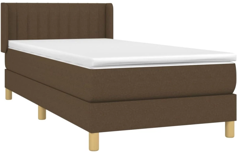 ΚΡΕΒΑΤΙ BOXSPRING ΜΕ ΣΤΡΩΜΑ ΣΚΟΥΡΟ ΚΑΦΕ 90X200 ΕΚ. ΥΦΑΣΜΑΤΙΝΟ 3130404