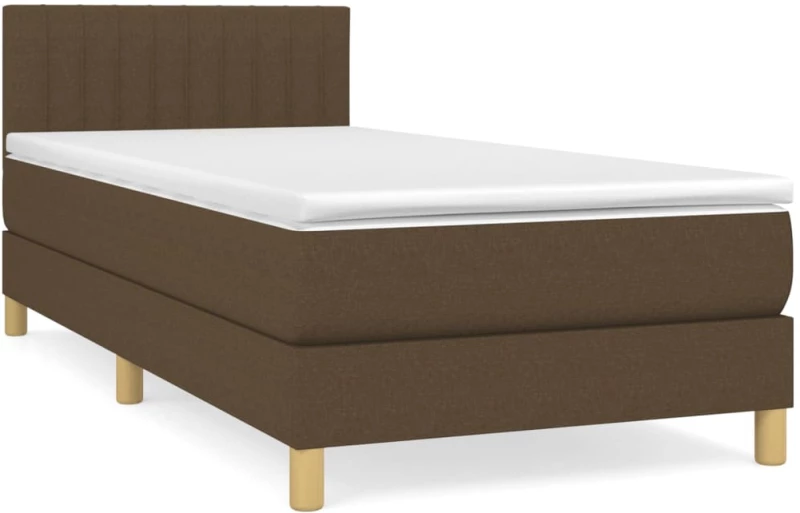 ΚΡΕΒΑΤΙ BOXSPRING ΜΕ ΣΤΡΩΜΑ ΣΚΟΥΡΟ ΚΑΦΕ 90X200 ΕΚ. ΥΦΑΣΜΑΤΙΝΟ 3140748