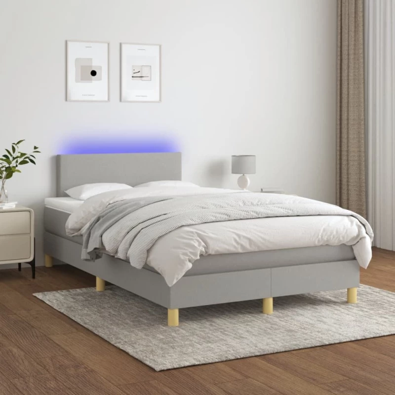 ΚΡΕΒΑΤΙ BOXSPRING ΜΕ ΣΤΡΩΜΑ & LED ΑΝ.ΓΚΡΙ 120X200 ΕΚ ΥΦΑΣΜΑΤΙΝΟ 3133541