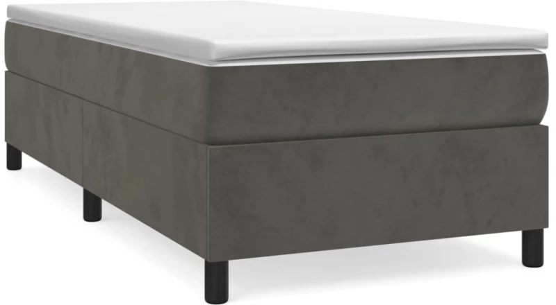 ΚΡΕΒΑΤΙ BOXSPRING ΜΕ ΣΤΡΩΜΑ ΣΚΟΥΡΟ ΓΚΡΙ 90X200 ΕΚ. ΒΕΛΟΥΔΙΝΟ 3144658