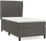 ΚΡΕΒΑΤΙ BOXSPRING ΜΕ ΣΤΡΩΜΑ ΣΚΟΥΡΟ ΓΚΡΙ 100X200 ΕΚ. ΒΕΛΟΥΔΙΝΟ 3129136