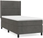 ΚΡΕΒΑΤΙ BOXSPRING ΜΕ ΣΤΡΩΜΑ ΣΚΟΥΡΟ ΓΚΡΙ 100X200 ΕΚ. ΒΕΛΟΥΔΙΝΟ 3132604