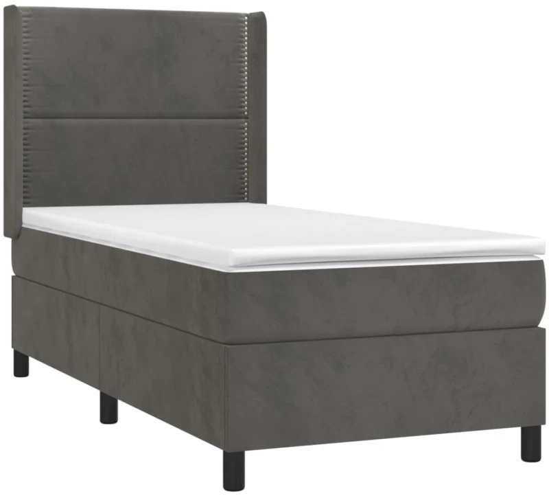 ΚΡΕΒΑΤΙ BOXSPRING ΜΕ ΣΤΡΩΜΑ ΣΚΟΥΡΟ ΓΚΡΙ 100X200 ΕΚ. ΒΕΛΟΥΔΙΝΟ 3132604
