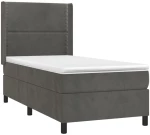 ΚΡΕΒΑΤΙ BOXSPRING ΜΕ ΣΤΡΩΜΑ ΣΚΟΥΡΟ ΓΚΡΙ 100X200 ΕΚ. ΒΕΛΟΥΔΙΝΟ 3132604