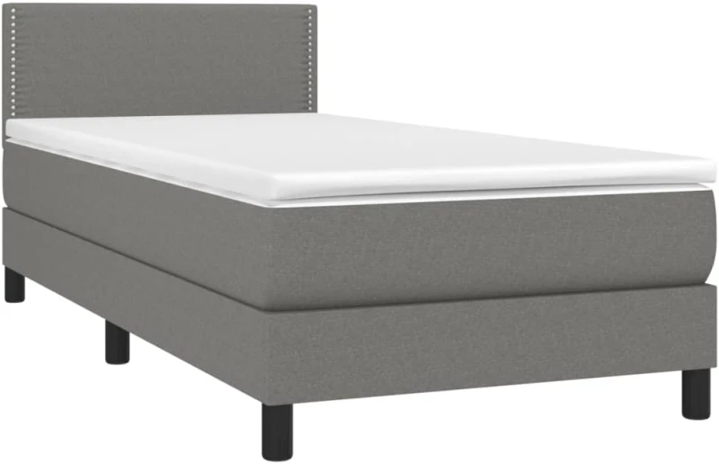 ΚΡΕΒΑΤΙ BOXSPRING ΜΕ ΣΤΡΩΜΑ & LED ΣΚ.ΓΚΡΙ 80X200 ΕΚ. ΥΦΑΣΜΑΤΙΝΟ 3133030