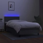 ΚΡΕΒΑΤΙ BOXSPRING ΜΕ ΣΤΡΩΜΑ & LED ΣΚ.ΓΚΡΙ 80X200 ΕΚ. ΥΦΑΣΜΑΤΙΝΟ 3133030