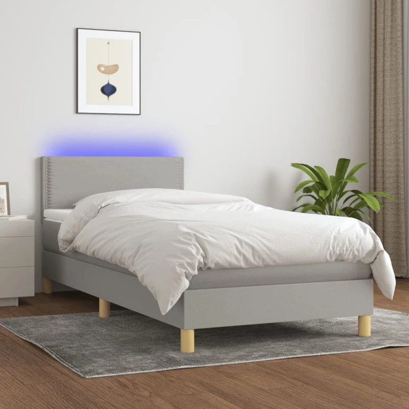 ΚΡΕΒΑΤΙ BOXSPRING ΜΕ ΣΤΡΩΜΑ & LED ΑΝ.ΓΚΡΙ 100X200 ΕΚ ΥΦΑΣΜΑΤΙΝΟ 3133613